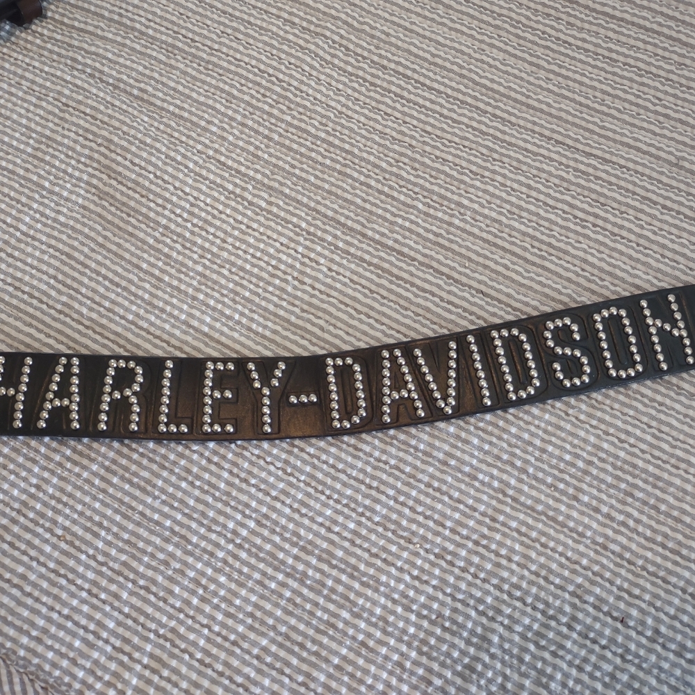Harley-Davidson Stud Logo Leather Belt, sz 36